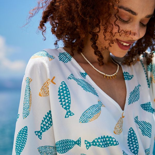 Little Fish Maxi Dress by KOKKOSAMMOU